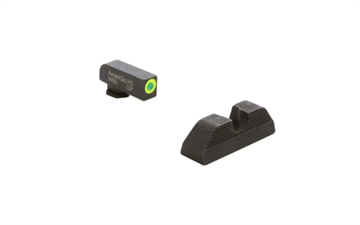 Picture of AmeriGlo Protector, Night Sight, Fits Glock Gen 5 9/40, Green Front with LumiGreen Outline, Black Serrated U Notch Rear, Matte Finish, Black GL-5354