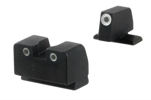 Picture of AmeriGlo Optic Compatible Sight for Sig Sauer Tall Suppressor Green Tritium White Outline Front Sight-Green Tritium White Outline Rear Sight SG181