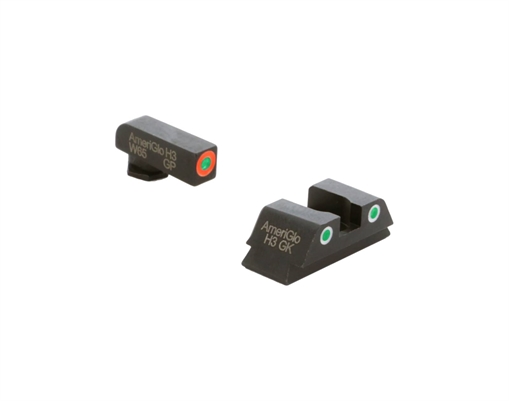 Picture of AMERIGLO SIGHT SET GLOCK 42 PROGLO ORANGE FRONT PRO REAR GREEN WHITE OUTLINE GL-741