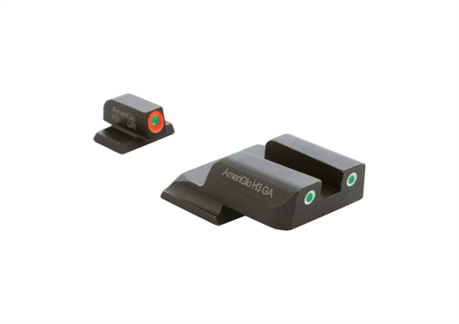 Picture of AMERIGLO SIGHTS S&W SHIELD PROGLO ORANGE FRONT CLASSIC GREEN REAR SW-745