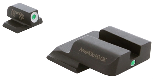 Picture of AmeriGlo SW141 i-Dot Sight Set for Smith & Wesson M&P Shield Green Tritium White Outline Front Sight-Green Tritium Rear Sight SW141 SW-141