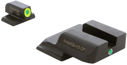 Picture of AmeriGlo i-Dot Sight Set for Smith & Wesson M&P Green Tritium LumiGreen Outline Front Sight-Green Tritium Rear Sight SW301