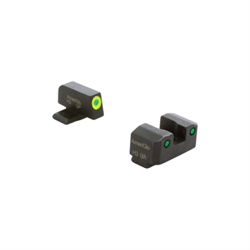 Picture of Ameriglo Trooper Tritium Handgun Sight Set for Sig with #6 Front and #8 Rear Green Rear Green with LumiGreen Front SG-820