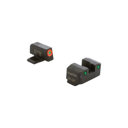 Picture of Ameriglo Trooper Tritium Handgun Sight Set for Sig with #6 Front and #8 Rear Green Rear Green with Orange Front SG-817