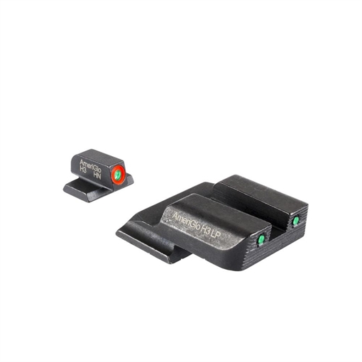 Picture of Ameriglo Trooper Tritium Handgun Sight Set for S&W M&P (Excludes .22/.380/Shield/EZ/Pro) Green Rear Green with Orange Front SW-816