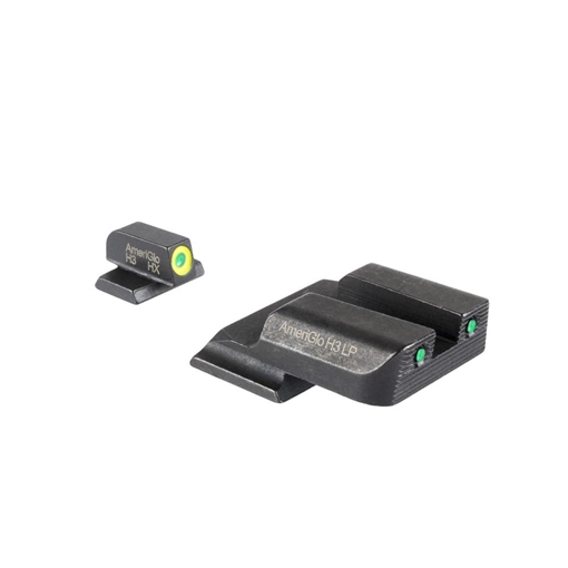 Picture of Ameriglo Trooper Tritium Handgun Sight Set for S&W M&P Shield (Excludes EZ) Green Rear Green with LumiGreen Front SW-822