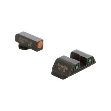 Picture of AmeriGlo Trooper, Sight, Fits Glock 42 and 43, Green Tritium with Orange Outline Front, Green Tritium Black Serrated Rear GL-823 GL823