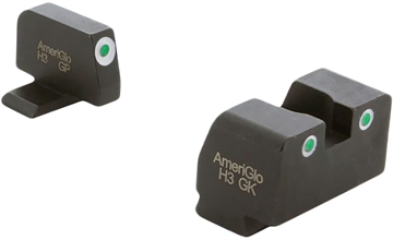 Picture of AmeriGlo Optic Compatible Sight Set for Springfield Armory XD Green Tritium White Outline Front Sight-Green Tritium White Outline Rear Sight XD181