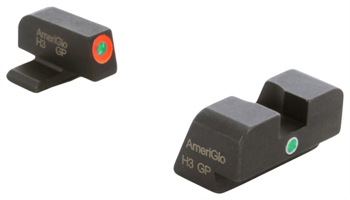 Picture of AmeriGlo i-Dot Sight set for Springfield Armory XD Green Tritium Orange Outline Front Sight-Green Tritium Rear Sight XD201