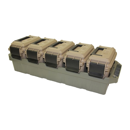 Picture of Mtm Case-Gard AMMO CRATE 5-CAN MULTI-CAL MINI POLYMER DARK EARTH/ARMY GRN AC5C