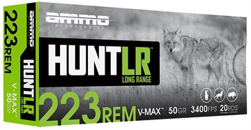 Picture of AMMO INC HUNTLR AMO 223 REM 50GR V-MAX 20RD ( 10 BOX CASE) 223050VMX-A20 223050VMXA20