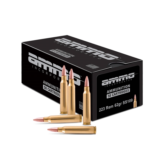 Picture of AMMO INC SIGNATURE LINE AMO 223 REM 62GR SS109 STEEL CORE 50-RD ( 20 BOXES PER CASE ) 223062SS109-A50