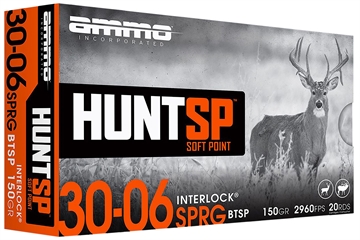 Picture of AMMO INC HUNTSP AMO 30-06 SPRINGFIELD 150GR INTERLOCK SP 20RD ( 10 BOX CASE) 3006150SP-A20 3006150SPA20