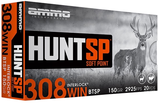 Picture of AMMO INC HUNTSP AMO 308 WIN 150GR INTERLOCK SP 20RD ( 10 BOX CASE) 308150SP-A20 308150SPA20