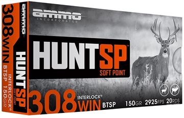 Picture of AMMO INC HUNTSP AMO 308 WIN 150GR INTERLOCK SP 20RD ( 10 BOX CASE) 308150SP-A20 308150SPA20