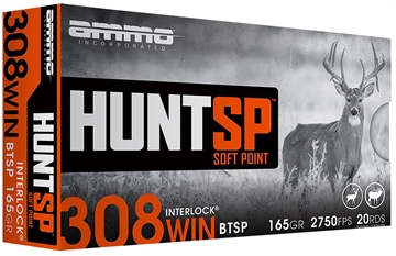 Picture of AMMO INC HUNTSP AMO 308 WIN 165GR INTERLOCK SP 20RD ( 10 BOX CASE) 308165SP-A20 308165SPA20