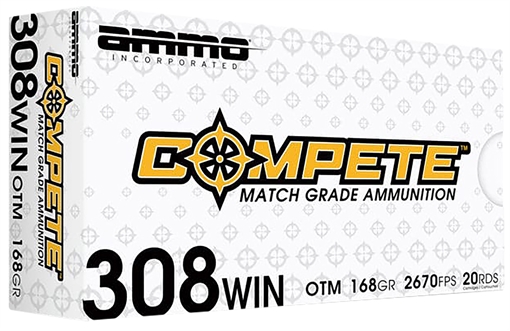 Picture of Ammo Inc Compete 308Win 168gr Open Tip Match 20 Per Box/10 Case 308168OTMA20 308168-OTM-A20