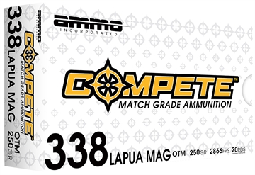Picture of Ammo Inc Compete 338LapuaMag 250gr Open Tip Match 20 Per Box/10 Case 338LM250BTHPA20