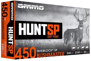 Picture of AMMO INC HUNTSP AMO 450 BUSHMASTER 245GR INTERLOCK SP 20RD ( 10 BOX CASE) 450B245SP-A20 450B245SPA20
