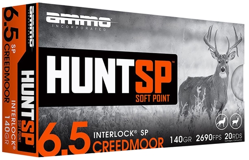 Picture of AMMO INC HUNTSP AMO 6.5 CREEDMORE 140GR INTERLOCK SP 20RD ( 10 BOX CASE) 65CM140SP-A20 65CM140SPA20