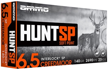 Picture of AMMO INC HUNTSP AMO 6.5 CREEDMORE 140GR INTERLOCK SP 20RD ( 10 BOX CASE) 65CM140SP-A20 65CM140SPA20