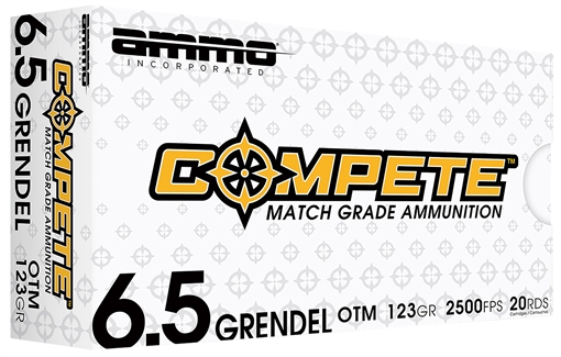 Picture of Ammo Inc Compete 6.5Grendel 123gr Open Tip Match 20 Per Box/10 Case 65GR123BTHPA20