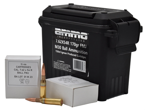 Picture of AMMO INC 7.62X54R 170GR FMJ M30 BALL 150RD CAN 762X54R170150