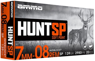 Picture of AMMO INC HUNTSP AMO 7MM-08 REM 139GR INTERLOCK SP 20RD ( 10 BOX CASE) 7MM08139SP-A20 7MM08139SPA20