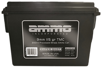 Picture of AMMO INC AMO BULK AMMO CANS 9MM 115 GR TM PROCESSED BRASS P -200 RD CN 9115TMC-RB200
