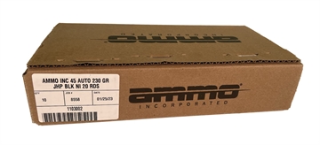 Picture of Ammo Inc BlackLine .45 ACP Handgun Ammo - 230 Grain | JHP | 200rd Case 45230HP-BL20