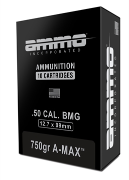 Picture of Ammo Inc Signature .50 BMG Rifle Ammo - 750 Grain A-MAX 10rd Box 50BMG750AMX-A10