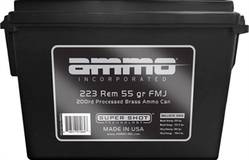 Picture of AMMO INC SIGNATURE LINE AMO BULK AMMO CANS 223 REM 55GR FMJ BRASS 200-RD CONTAINER 223055FMJ-RB200