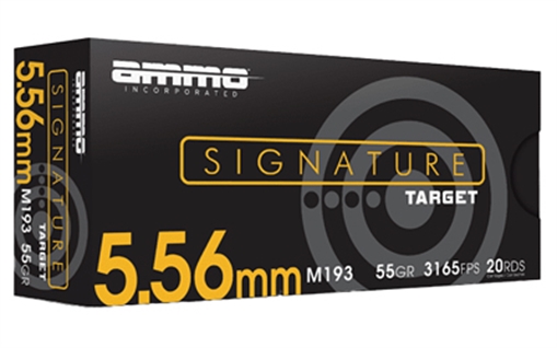 Picture of Ammo Inc Signature Target, M193, 556NATO, 55 Grain, Full Metal Jacket Bullet, 20 Round Box 556055M193-A20