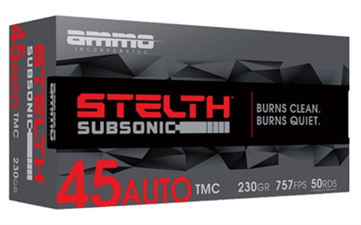 Picture of Ammo Inc Stealth Subsonic, 45 ACP, 230 Grain, Total Metal Coating Bullet, 50 Round Box 45230TMC-STL 45230TMCSTL