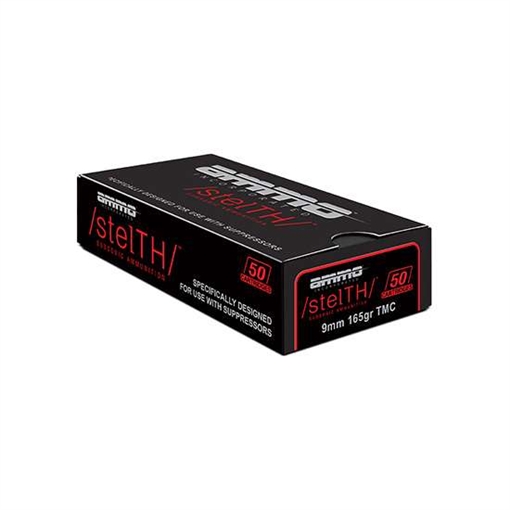 Picture of Ammo Inc Stealth Subsonic, 9MM, 165 Grain, Total Metal Coating Bullet, 50 Round Box 9165TMC-STL 9165TMCSTL