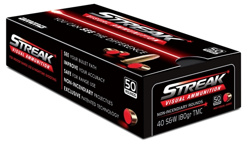 Picture of Ammo Inc STREAK Target .40 S&W Handgun Ammo - 180 Grain | TMC | Red | 1000rd Case 40180TMC-STRK-RED-50