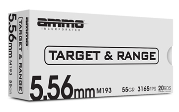 Picture of Ammo Inc Target & Range, M193, 556NATO, 55 Grain, Full Metal Jacket Bullet, 20 Round Box 556055M193-TR20