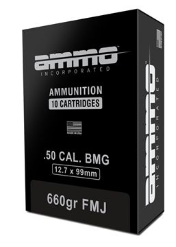 Picture of Ammo Inc Signature .50 BMG Rifle Ammo - 660 Grain FMJ 50BMG660FMJ-A10 50BMG660FMJA10