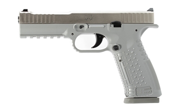 Picture of American Precision Firearms Strike One, Semi-automatic, Striker Fired, Full Size, Polymer Frame Pistol, 9MM, 5" Barrel, No Manual Safety, Cerakote Finish, Silver Frame and Stainless Steel Slide, 17 Rounds, 2 Magazines AFS1-9-SL-17