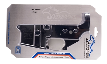 Picture of Anderson D2K067A000OP Receiver Multi-Caliber Black Anodized Finish 7075-T6 Aluminum Material with Mil-Spec Dimensions for AR-15 D2K067A000OP D2-K067-A000-0P