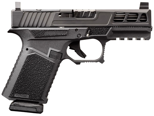 Picture of Anderson B2-N891-A000 Kiger 9C Pro Compact Frame 9mm Luger 15+1 3.91" Black DLC Fluted Barrel & Lightening Cut/Optic Cut/Serrated Stainless Steel Slide, Black Polymer Frame w/Picatinny Rail B2N891A000