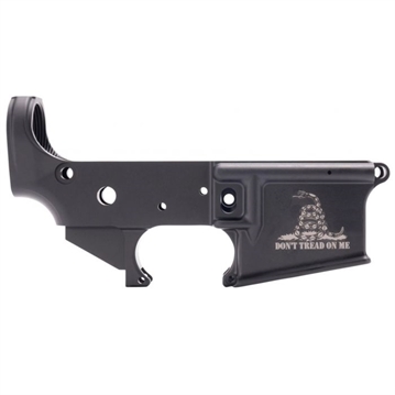 Picture of Anderson AM-15 Forged Stripped AR15 Lower Receiver - Black Don't Tread On Me Logo Retail Packaging D2-K067-A001-0P