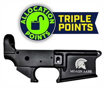 Picture of Anderson AM-15 Forged Stripped AR15 Lower Receiver - Black Spartan Molon Labe Logo Retail Packaging D2-K067-A005-0P