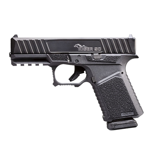Picture of Anderson B2N890A000 Kiger 9C 9mm Luger 15+1, 3.91" Black DLC Steel Barrel, Black DLC Serrated Stainless Steel Slide, Black Polymer Frame w/Picatinny Rail, Black Stippled Grip B2N890A000 B2-N890-A000