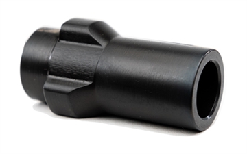 Picture of Angstadt Arms 3-Lug Muzzle Adapter Black Nitride Hardened Steel 1/2x28 Threads 1.42" 9mm AA093LSD28
