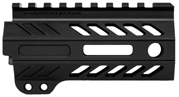 Picture of Angstadt Arms Ultra Light Handguard made of Aluminum with Black Anodized Finish, M-LOK Style, Picatinny Rail & 4" OAL for AR-15 Includes Hardware AA004HGMLT