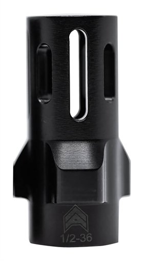 Picture of Angstadt Arms Flash Hider Black Hardcoat Anodized Steel with 1/2"-36 tpi Threads 1.42" OAL for 9mm Luger AA093LHB36