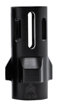Picture of Angstadt Arms Flash Hider Black Hardcoat Anodized Steel with 1/2"-36 tpi Threads 1.42" OAL for 9mm Luger AA093LHB36