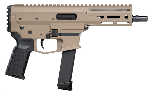 Picture of Angstadt Arms MDP-9 9mm Luger 27+1 5.85" Black Melonite Threaded Barrel, M-LOK Free-Float Handguards, Flat Dark Earth Cerakote Aluminum Picatinny Rail Receiver, Black Polymer Grips AAMDP09PF6