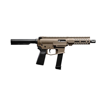 Picture of Angstadt Arms UDP-9 9mm Luger 15+1 6" Black Melonite Threaded Barrel, 5.50" Free Float M-LOK Handguards, Flat Dark Earth Cerakote Aluminum Picatinny Rail Receiver, Black B5 Grips AAUDP09PF6